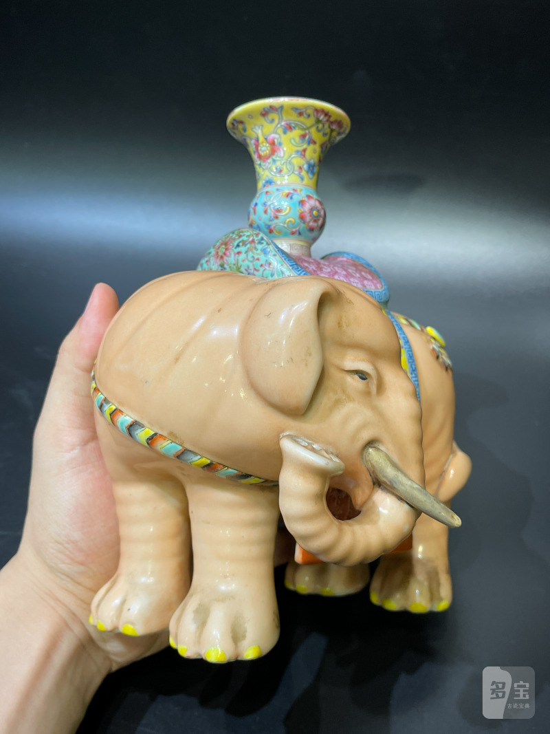 清 粉彩太平有象摆件 - 图4